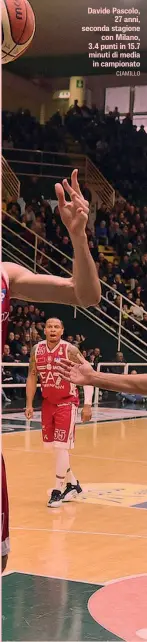  ??  ?? Davide Pascolo, 27 anni, seconda stagione con Milano, 3.4 punti in 15.7 minuti di media in campionato CIAMILLO