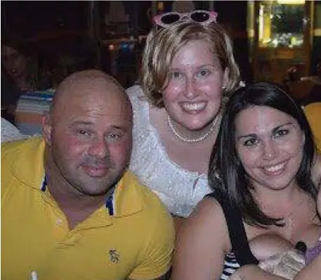  ?? COURTESY KRISTINA FLICKINGER HILL ?? WATCHED HORROR: Kristina Flickinger Hill, center, with Jennifer Martel and her then boyfriend, Jared Remy. Flickinger Hill witnessed Remy kill Martel in August 2013. At right, Remy is arraigned for Martel’s murder.