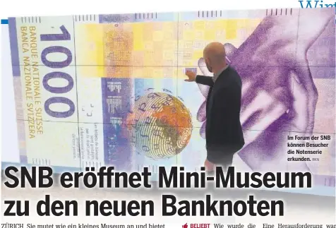  ?? RKN ?? Im Forum der SNB können Besucher die Notenserie erkunden.