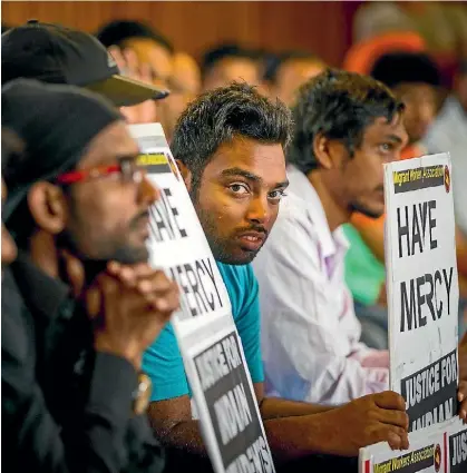  ?? JASON DORDAY/FAIRFAX NZ ?? Indian students took sanctuary in a Western Springs church in early February.