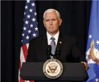  ?? Ap FILE ?? ‘ADVANCING AMERICAN FREEDOM’: Former Vice President Mike Pence has launched a new policy and advocacy organizati­on to ‘promote the pro-freedom policies of the last four years.’