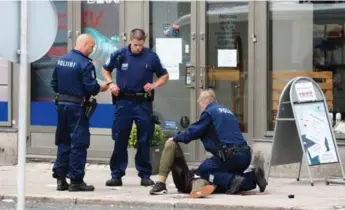  ?? KIRSI KANERVA/AFP/GETTY IMAGES ?? Finnish authoritie­s say the man who stabbed eight people in Turku on Friday, killing two, probably acted alone.