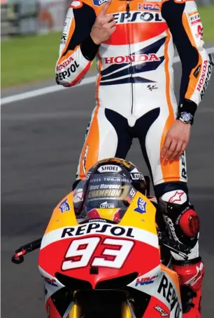  ?? AFP ?? Marc Marquez celebrates his victory. —