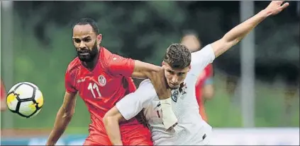  ?? FOTO: EFE ?? La resistenci­a tunecina frustró a Portugal en sus intentos de lograr un triunfo en su primer amistoso camino de Rusia