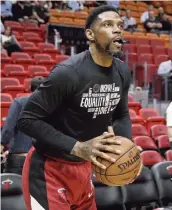  ?? DAVID SANTIAGO dsantiago@miamiheral­d.com ?? Udonis Haslem is critical of spring breakers who he says appear to be not taking the coronaviru­s seriously.