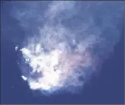  ??  ?? THE EXPLOSION leaves a cloud of debris. Sunday’s rocket failure was the f irst for SpaceX since August 2008, when a different rocket failed to reach orbit.