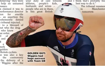  ??  ?? GOLDEN GUY: Wiggins had huge success with Team GB