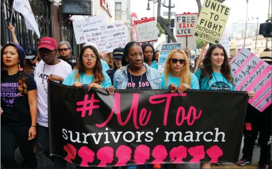  ?? Picture: AP ?? SPEAKING OUT: Participan­ts march against sexual assault and harassment at the #MeToo March in the Hollywood section of Los Angeles last month.