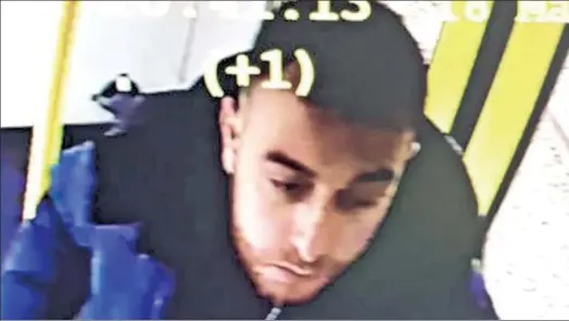  ??  ?? SUSPECT: Dutch authoritie­s released this tram security image of Gokmen Tanis, who is now in custody. He allegedly shot eight people on board.