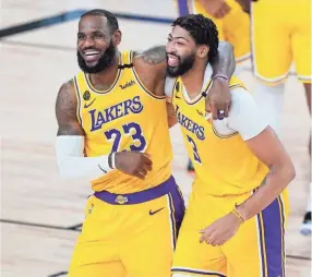  ?? ASHLEY LANDIS/POOL PHOTO VIA USA TODAY SPORTS ?? Lebron James and Anthony Davis are averaging a combined 54.2 points per game in the playoffs.