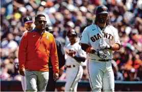  ?? D. Ross Cameron/Special to the Chronicle ?? The Giants entered Thursday with players having missed 175 games this season due to hamstring injuries, a list that includes shortstop Brandon Crawford.