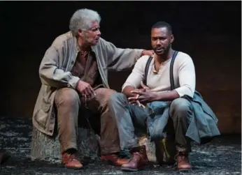  ?? CYLLA VON TIEDEMANN ?? Walter Borden, left, and Dion Johnstone in Soulpepper Theatre’s Father Comes Home From the Wars.