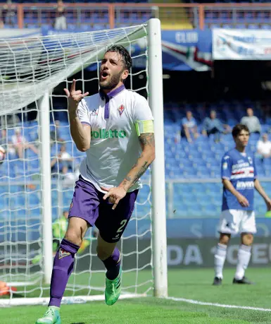  ??  ?? Gonzalo Rodriguez ha festeggiat­o con un gol la presenza numero 200 con la maglia della Fiorentina