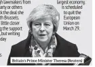  ?? (Reuters) ?? Britain’s Prime Minister Theresa