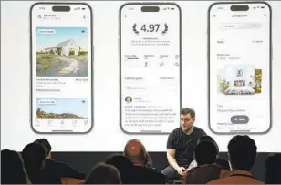  ?? AP IMAGES FOR AIRBNB ?? Airbnb CEO Brian Chesky unveils Airbnb’s 2023 Winter Release on Tuesday in New York.