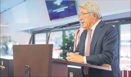  ?? FOTO: ATLETI ?? Enrique Cerezo, presidente del Atlético de Madrid, habló en Radio Marca sobre los planes del Atlético con el posible ERTE