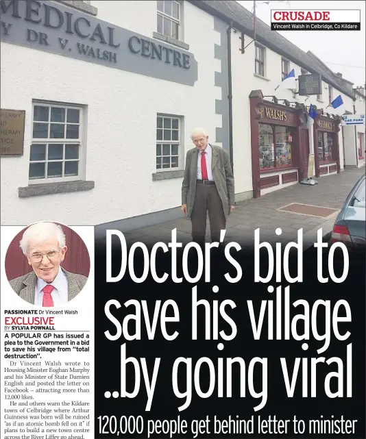  ??  ?? PASSIONATE Dr Vincent Walsh CRUSADE Vincent Walsh in Celbridge, Co Kildare