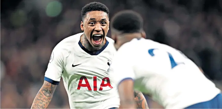  ??  ?? Opening act: Steven Bergwijn celebrates scoring on his debut for Spurs in the victory over City. He speaks daily to the younger brother of his friend ‘Appie’ Nouri (below) who suffered a heart attack on the pitch over two years ago and has been in a hospital bed ever since