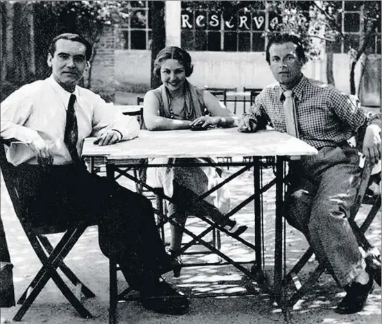  ?? ARCHIVO ?? García Lorca, María Teresa León y Rafael Alberti, en una imagen tomada en 1934