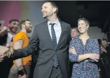  ?? KAYLE NEIS ?? Ryan Meili, shown Thursday after winning the Saskatoon Meewasin byelection, says he wants to settle into his role as an MLA before thinking about whether to run for the provincial NDP leadership.