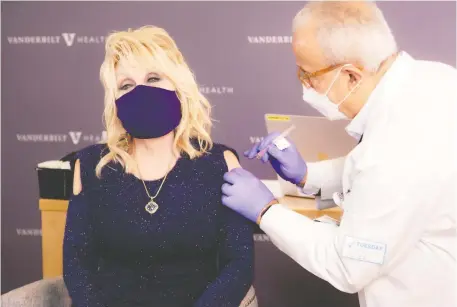  ?? REUTERS ?? Dolly Parton is among the megastars urging people to get vaccinated. “Don't be such a chicken squat,” the musician wrote on Twitter.