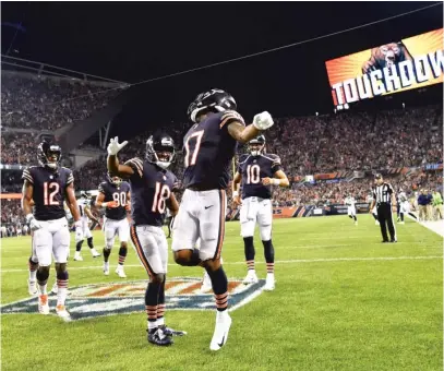  ?? GETTY IMAGES ?? The Bears have scored one TD on 17 drives with the lead in 2 games: Anthony Miller’s 10-yard catch against the Seahawks.