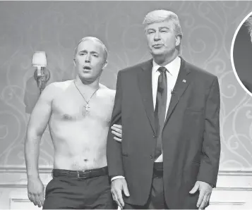  ?? DANA EDELSON, NBC ?? Baldwin, right, as President Trump and Beck Bennett as Russia’s President Vladimir Putin on Saturday Night Live. Baldwin says he doesn’t think he’ll be doing the character much longer.