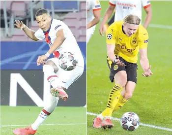  ?? — AFP photos ?? Both Mbappe (left) and Haaland are future Ballon d’Or winners.