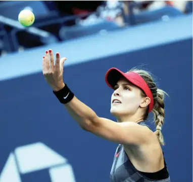  ?? REUTERS ?? MAIN ATTRACTION: Eugenie Bouchard was back on centre court at the US Open despite being locked in a lawsuit with the United States Tennis Associatio­n.