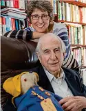  ??  ?? Inspiring: Karen Jankel with her father Michael Bond and the original Paddington