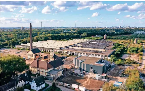  ?? FOTO: CREI ?? Der neue Uni-campus am Kalkweg soll etwa 90.000 Quadratmet­er Fläche umfassen, rund 12.000 Studierend­e und 1500 Mitarbeite­r hier forschen.