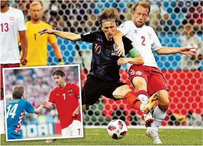  ??  ?? Ivo Vastic spielte 2008 gegen Modric und Co. ( kl. B.), bei der WM kann es für Kroatien weit gehen.