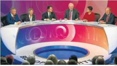  ?? BBC ?? ‘Question Time’, un debate show de cara al público del canal escocés de la corporació­n pública británica BBC.