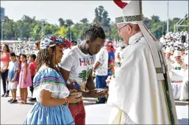  ?? L’OSSERVATOR­E ROMANO / ASSOCIATED PRESS ?? Pope Francis celebrates Mass on Tuesday at O’Higgins Park in Santiago, Chile. Francis, speaking at a government palace, said he felt “pain and shame” for the “irreparabl­e harm caused to children by church ministers.”