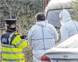  ?? PHOTOS: PROVISION/ DARAGH McSWEENEY ?? Horror: Clockwise from left: Garda forensic officers fly a drone near the farm off the Mitchelsto­wn to Mallow Road outside Kildorrery, Co Cork; a map of the area, an ambulance at the scene; Willie Hennessy playing with local GAA club Ballygibli­n in 1979; and Paddy ‘Pa’ Hennessy with the same club in 1984.