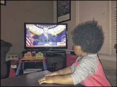  ?? NIKEMA WILLIAMS / CONTRIBUTE­D ?? Nikema Williams’ son, Carter, didn’t travel with her to Chicago last week, but the 17-month old watched President Barack Obama’s farewell address on television.