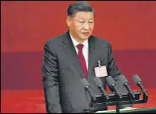  ?? AFP ?? President Xi Jinping speaks during the opening session of the 20th Chinese Communist Party’s Congress in Beijing.