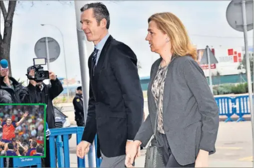  ??  ?? MATRIMONIO. Iñaki Urdangarin, acompañado de la Infanta Cristina en la entrada a los juzgados de la Audiencia Provincial de Palma.