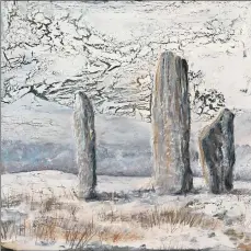  ??  ?? One of the glassworks of Michelle Cohen is of the Machrie Moor Standing Stones.