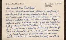  ?? Foto: Staats- und Stadtbibli­othek ?? Ein Brief von Walter Brecht an Paula Gross vom 12. April 1964, nachdem sich beide getroffen hatten.