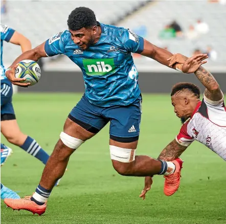  ?? PHOTOSPORT ?? Blues No 8 Hoskins Sotutu had a strong game against the Lions at Eden Park in Auckland yesterday.