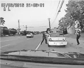  ?? AP ?? In this image made from July 6, 2016, video captured by a camera in the squad car of St. Anthony Police officer Jeronimo Yanez, left, the Minnesota police officer shoots at Philando Castile in the vehicle during a traffic stop in Falcon Heights, Minn.