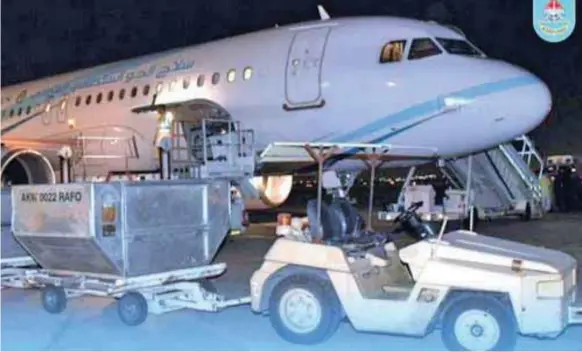  ??  ?? Rafo aircraft which went to China to bring medical supplies returned to Muscat on Friday.