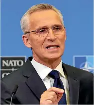 ?? AP ?? Nato Secretary-General Jens Stoltenber­g was robust in saying responsibi­lity for the Ukrainian missile exploding in Poland lay with Russia.