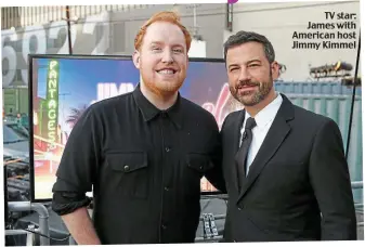  ??  ?? TV star: James with American host Jimmy Kimmel