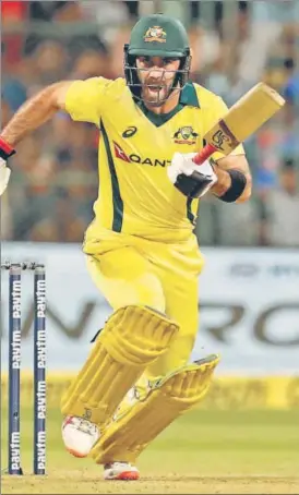  ?? AP ?? Glenn Maxwell became the first Australian and third overall player to score three T20 Internatio­nal centuries in the second match against India on Wednesday. Australia won the series 2-0.