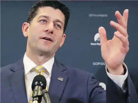  ?? MARK WILSON/GETTY IMAGES ?? Paul Ryan, the Republican speaker of the U.S. House of Representa­tives, stepped up to back Canada on the steel and aluminum tariffs dispute. Canada now will have to give something back on agricultur­e and dairy, says Kevin Carmichael