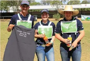  ??  ?? Champion Prime Judge John Delaforce with Aislynne Bolland in second and Lacee Washband third.