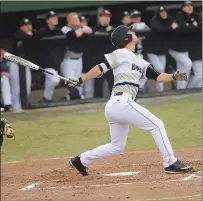  ?? File photo by Ernest A. Brown ?? The Northeast Conference regular-season champion Bryant baseball team ended the regular season with a 6-5 loss to URI.