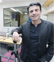  ?? BRYAN SCHLOSSER ?? U of R researcher Thomas Hadjistavr­opoulos and graduate students have come up with a system that uses cameras to detect pain symptoms in adults with dementia who aren’t able to speak.